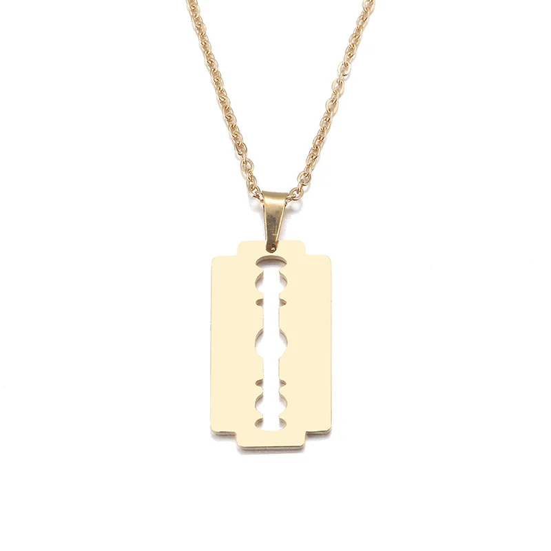 Hibobi Stainless Steel Necklace Women Jewelry Blade Trendy Necklaces Pendants Chain Donot Fade Valentine's Day Gift (5)