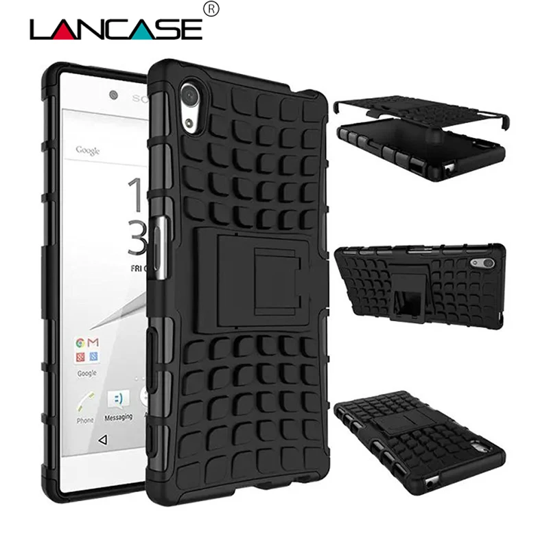 

LANCASE For Sony Xperia Z2 Case Anti-Slip Hard PC Shell For Sony Z2 Z3 Compact Z4 Z5 mini Shockproof Protective Stand Back Cover