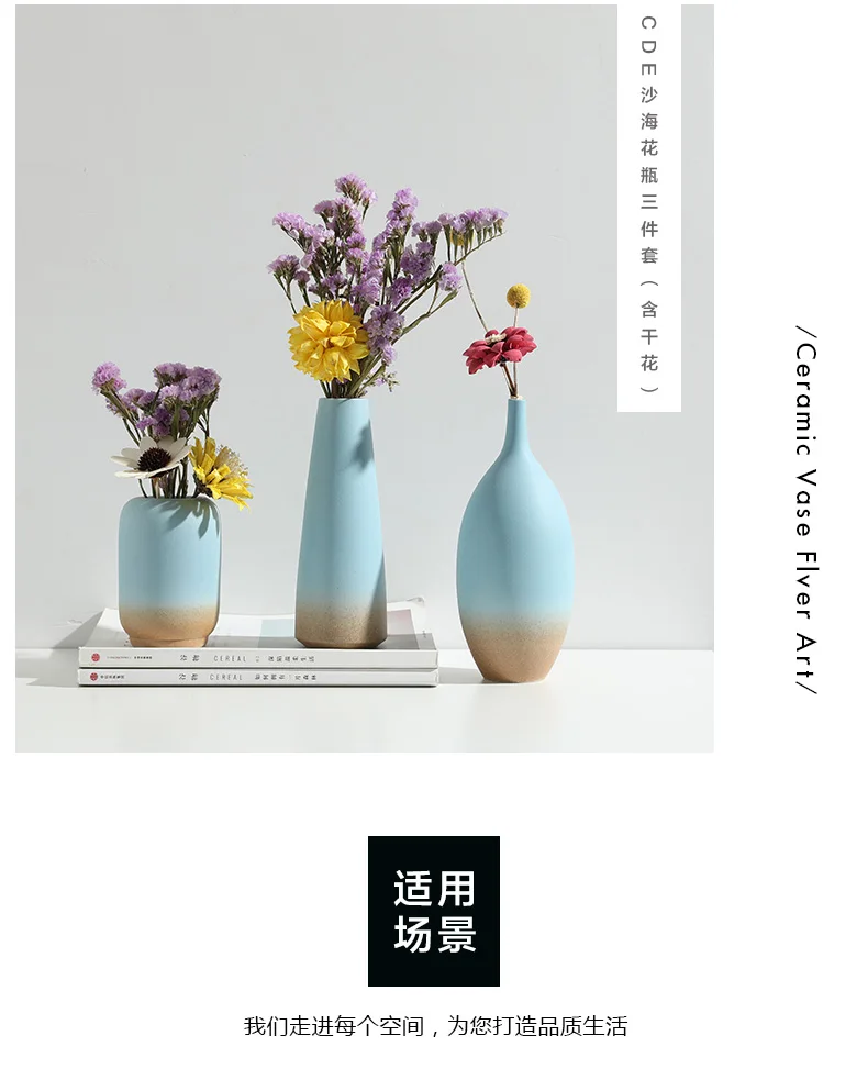 Creative Nordic Simple vase ceramics manual Home Decorations home decoration accessories modern living room decoration