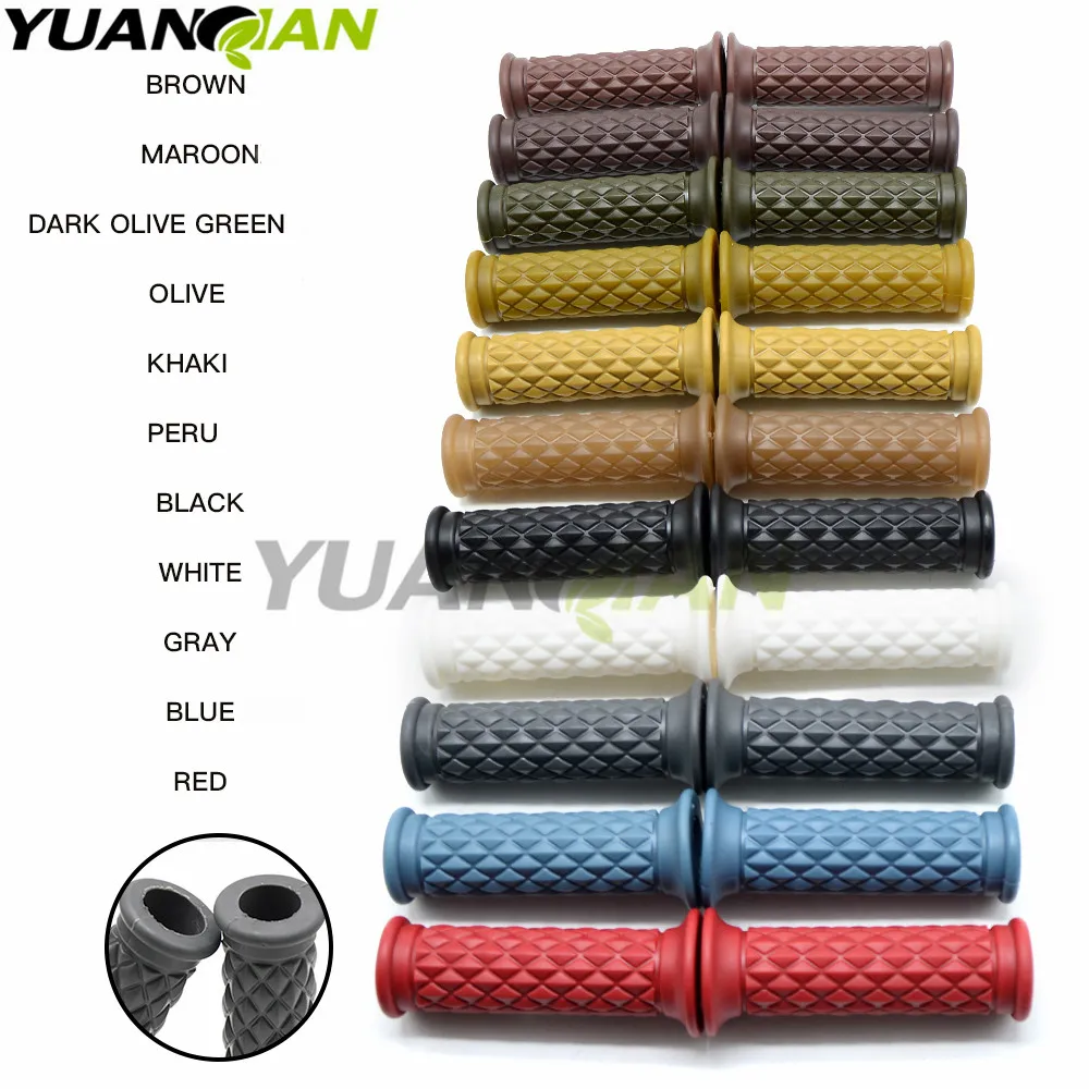 7/8" Comfort Motorcycle Hand Grips Cool Brown Motorcycle Handlebar for