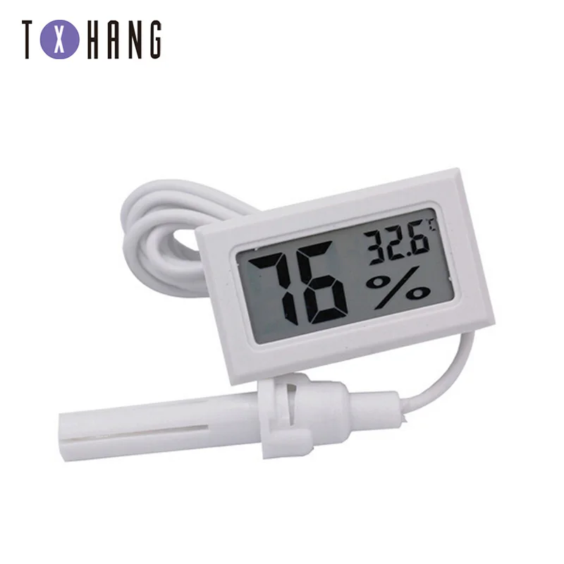 Digital Thermometer Humidity Meter Room Temperature Indoor Hygrometer Clock B-W