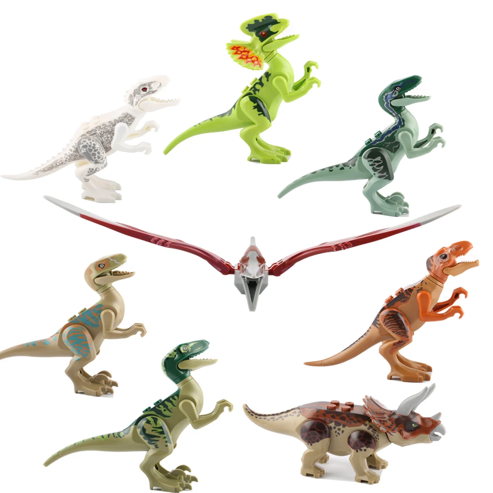 Bela 8pcs/lot Dinosaurs Of Jurassic World Building Blocks Mini Bricks Figures Kids Baby Toys Juguetes Compatible with legoeINGly baby-blocks