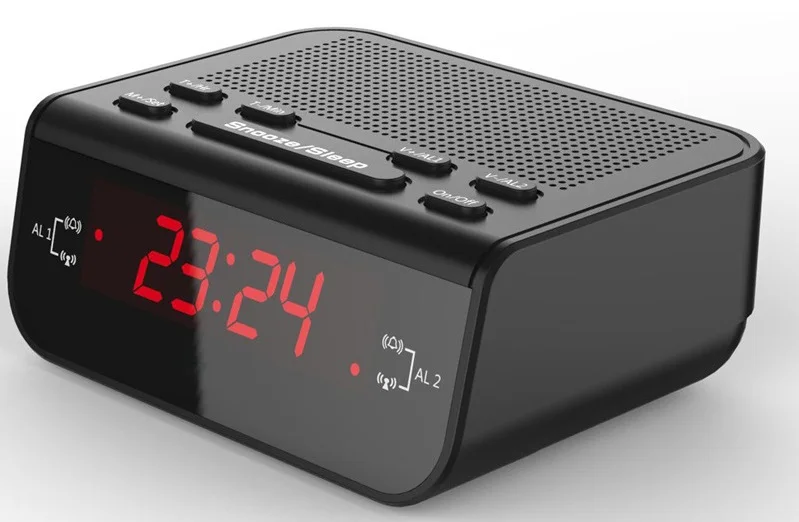 Прикроватный электронный будильник и радиоприемник портативный FM/AM радиоприемник с цифровым светодиодный дисплей Ultimate Wakener