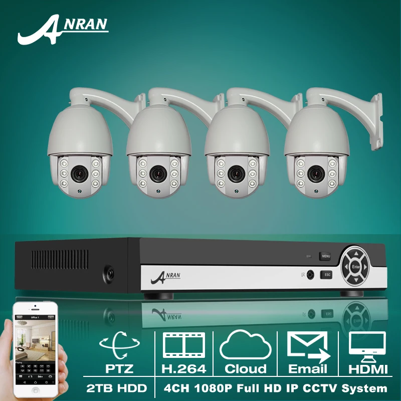 8CH HDMI H.264 2TB HDD NVR Kit 1080P PTZ Zoom 2.9-12mm Surveillance Security IP Camera Outdoor IR CCTV Security Video System