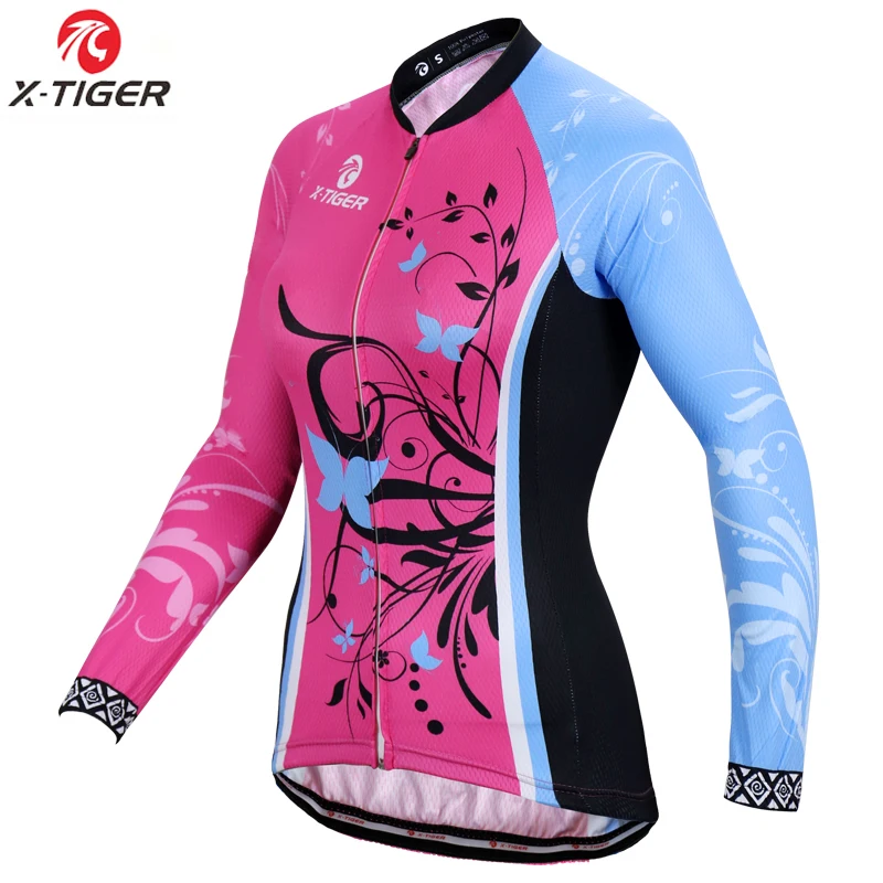 X-Tiger Women Winter Pro Cycling Jersey Fleece Thermal Cycling Bike Wear Keep Warm MTB Bicycle Clothing Ropa De Ciclismo