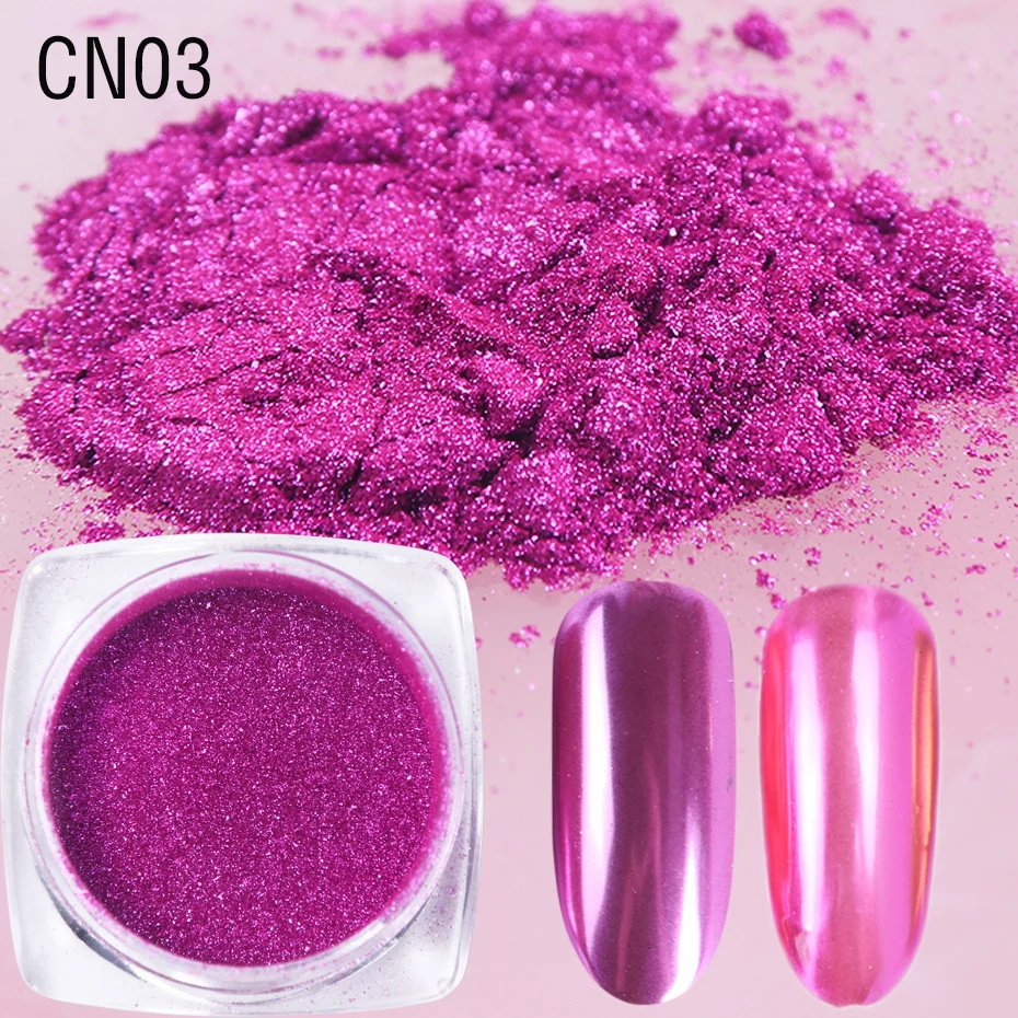 Mirror Chrome New Colors Nail Glitter Powder Pink Rose Silver Laser Holographic Pigment Dipping Dust Manicure Decorations LA786 (2)