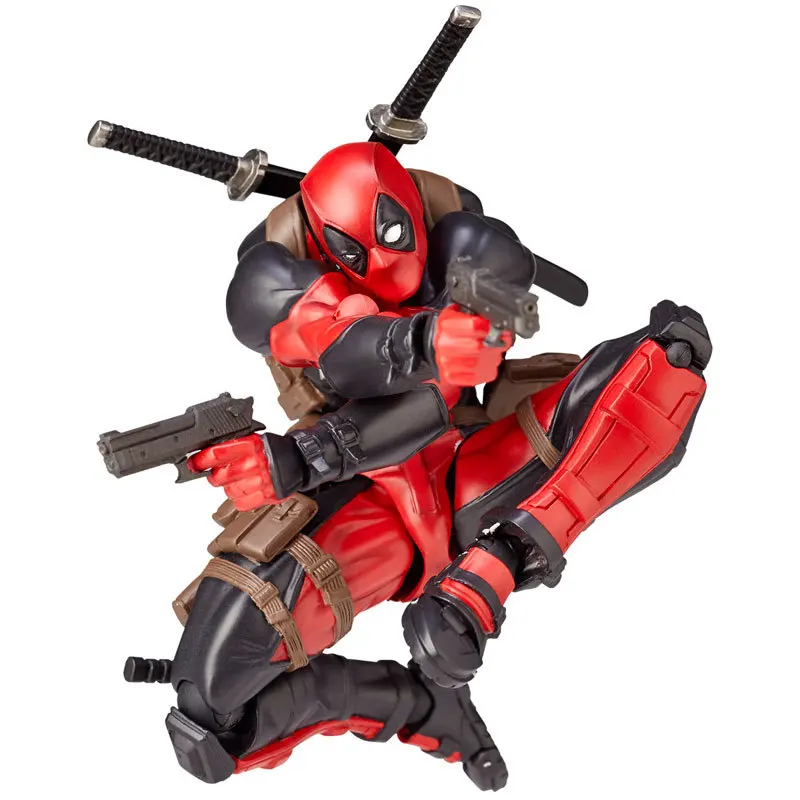 

15CM Deadpool Revoltech X-Men Action Figure Wade Winston Wilson Doll With Sword Gun Weapon Cool Model Toys for Children Gift