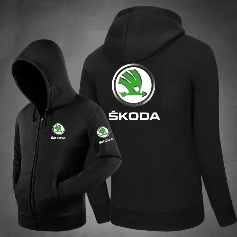 Мужская осенне зимняя модная толстовка с надписью Skoda вязаные топы толстовки