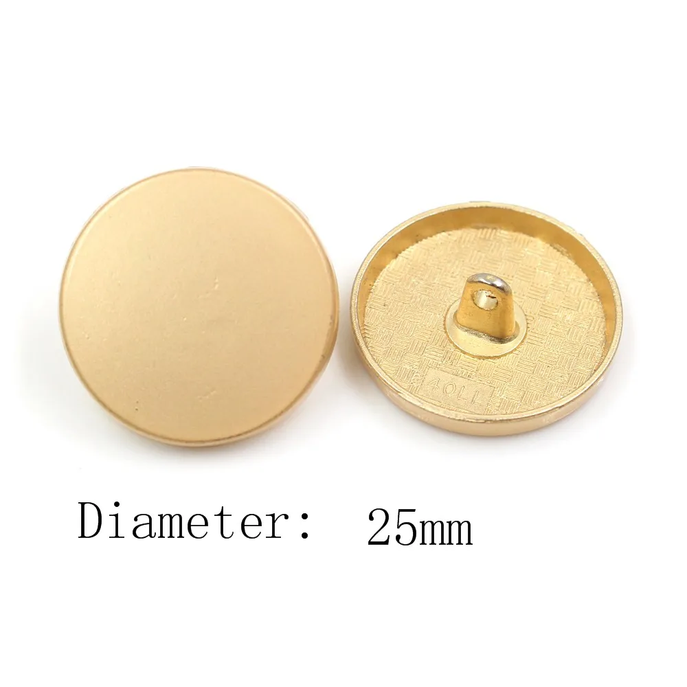 25mm smooth Shakin metal button gold sweater coat decoration buttons accessories DIY 10Pcs/Lot JS-0021 3