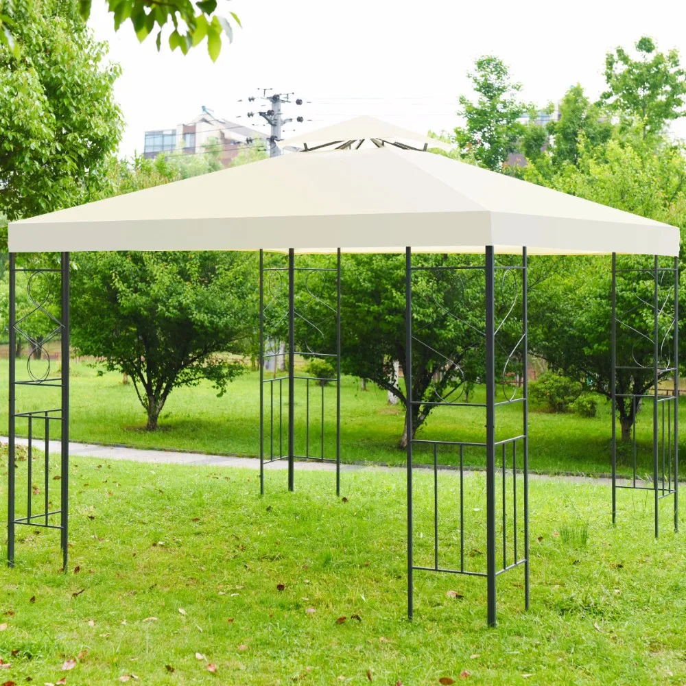 Giantex 2 ярусная 10 'x 10' террасная беседка палатка стальная рама укрытие навес