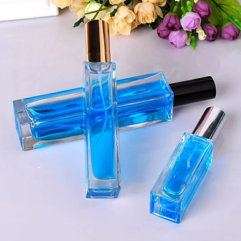 Transparent black glass perfume bottle 50ml 100ml flat square bayonet men's fragrance  bottle cosmetic spray empty bottle - AliExpress