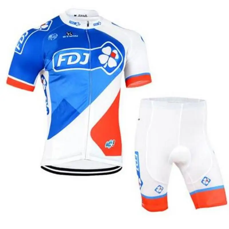 

Mens 2017 Pro team FDJ cycling jerseys Bicycle maillot breathable Ropa Ciclismo MTB Short sleeve quick dry bike clothing 3D GEL