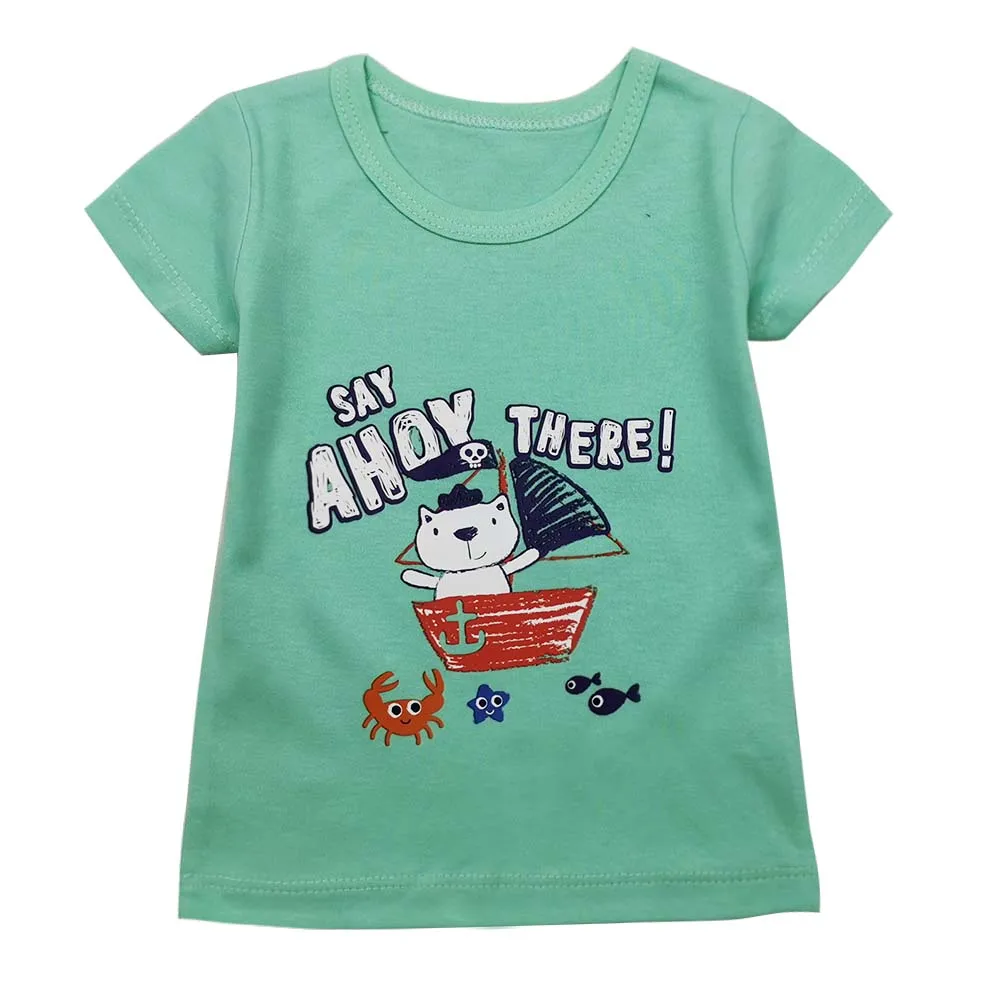 Спортивная футболка с рисунком для мальчиков от 6 до 24 месяцев летняя детская одежда Модная хлопковая Футболка для мальчиков - Цвет: 11