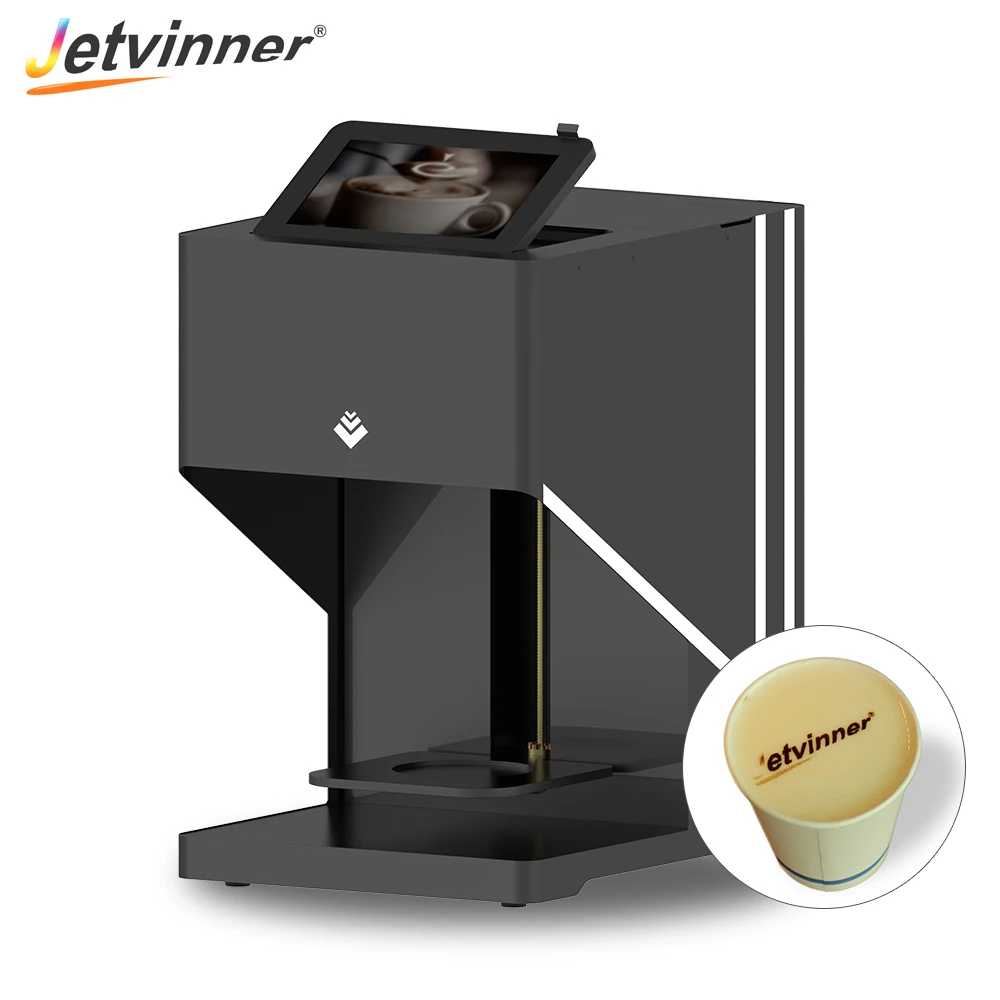 Jetvinner Automatic Digital Coffee Printer Inkjet Latte Printers for Latte Cookie Bread Milk Tea Beer Candy