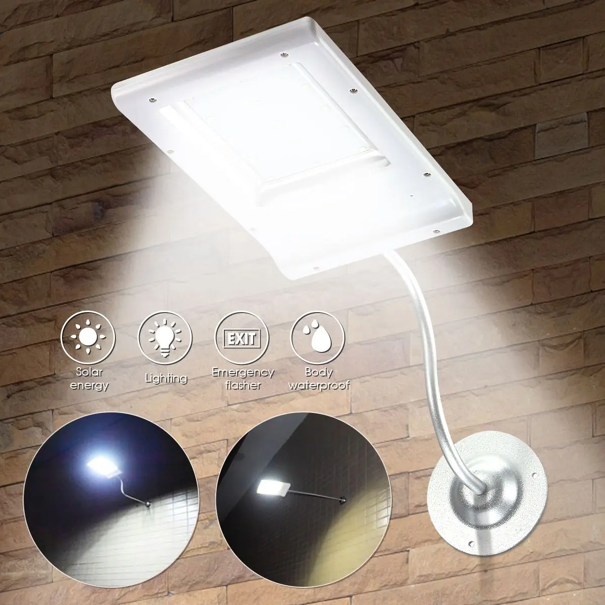

Mising Solar Powered 15 LED Street Light Solar Lamp Sensor Light Outdoor Lighting Garden Path Spot Light Wall Emergency Lamp