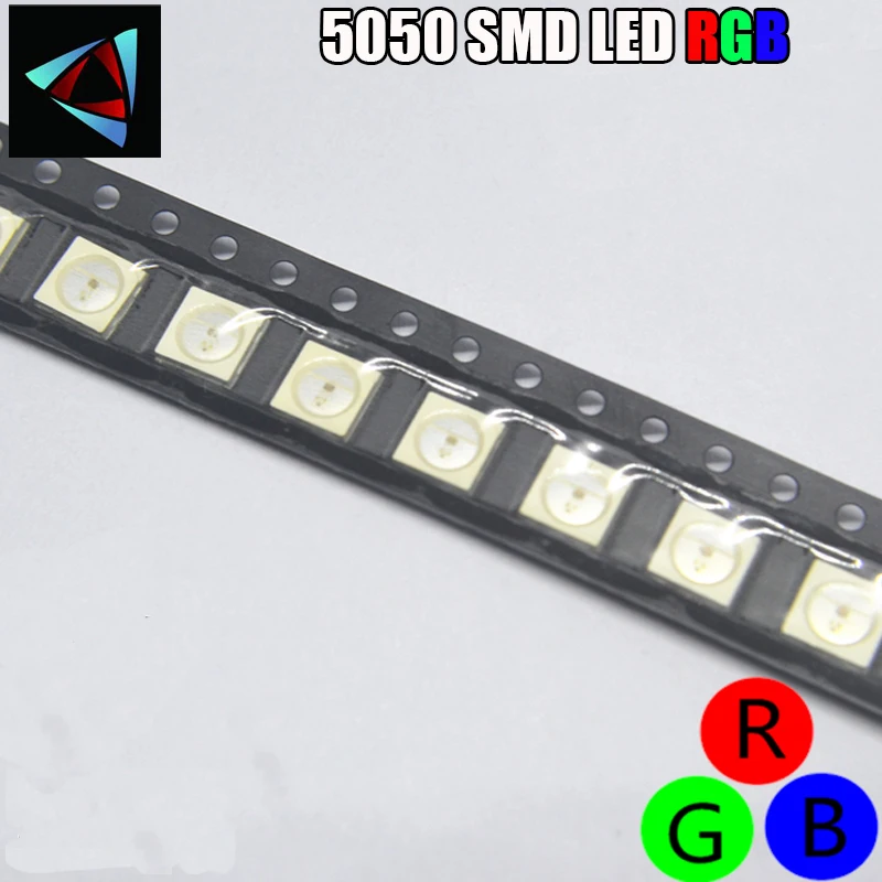 100 шт 5050 LED SMD RGB 0,2 W 1,5 W чип поверхностного монтажа 60mA 150MA светодиод светодиодный SMT бисера лампа DIY быстро медленно