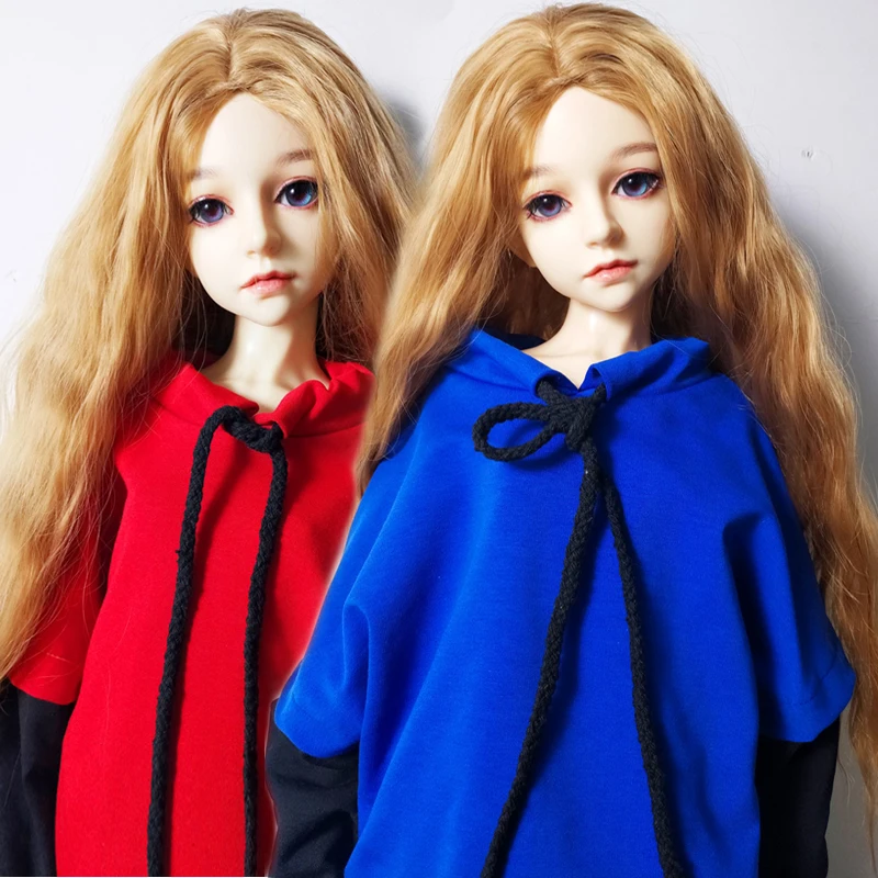 T02-X547-1 Blyth кукольные одежда 1/3 1/4 bjd 1/6 мягкого плюша; аксессуары для куклы свитер красного, синего и белого цвета, Цвет соответствующее отверстие джинсовые шорты 2 шт./компл