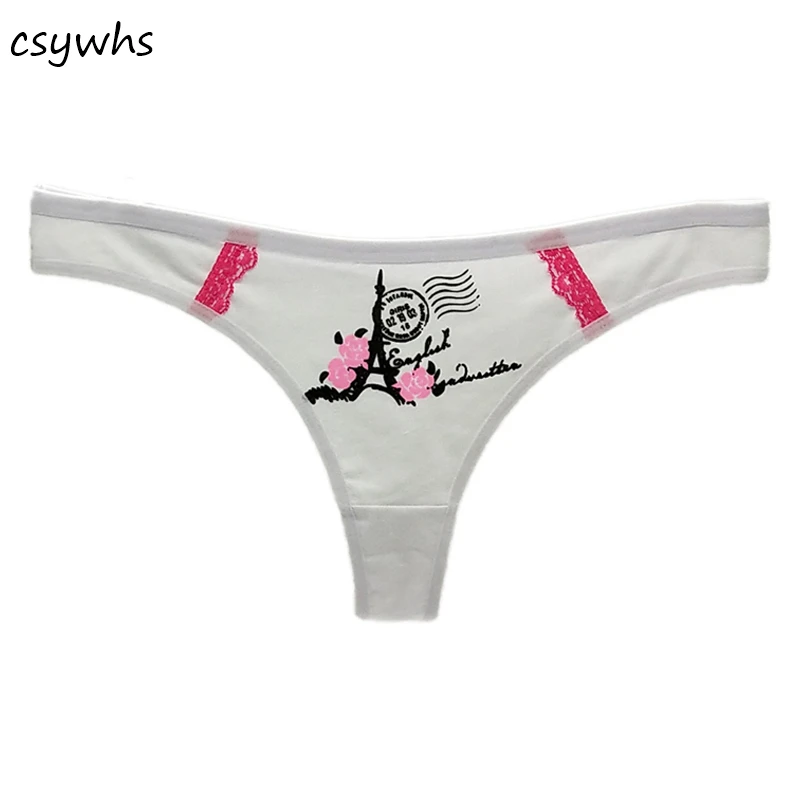 Женские хлопковые стринги CSYWHS 3 шт./лот трусики танга с низкой талией M L XL|Женские