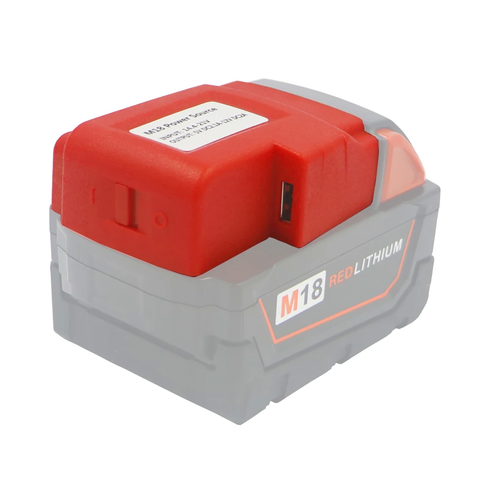  The Newest Design USB Charger Use Milwaukee C18B 18V Power Tools Batteries Power Bank to charge the