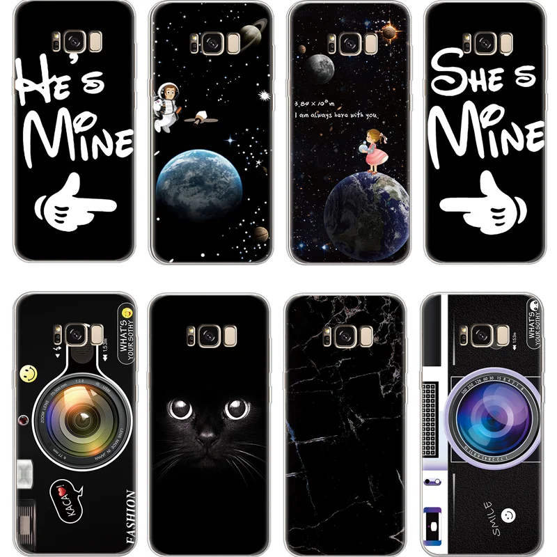 

Black couple soft Cover For Samsung Galaxy J2 J3 J5 J7 Prime Note 8 9 S6 S7 Edge S8 S9 Plus A3 A5 A6 A8 2016 2017 2018 TPU Case