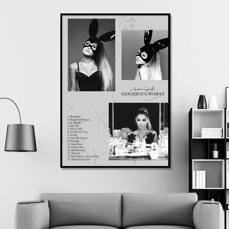 Ариана Гранде-опасная женщина альбом поп музыка Обложка плакат музыкальной звезды настенный принт искусство для гостиной домашний декор