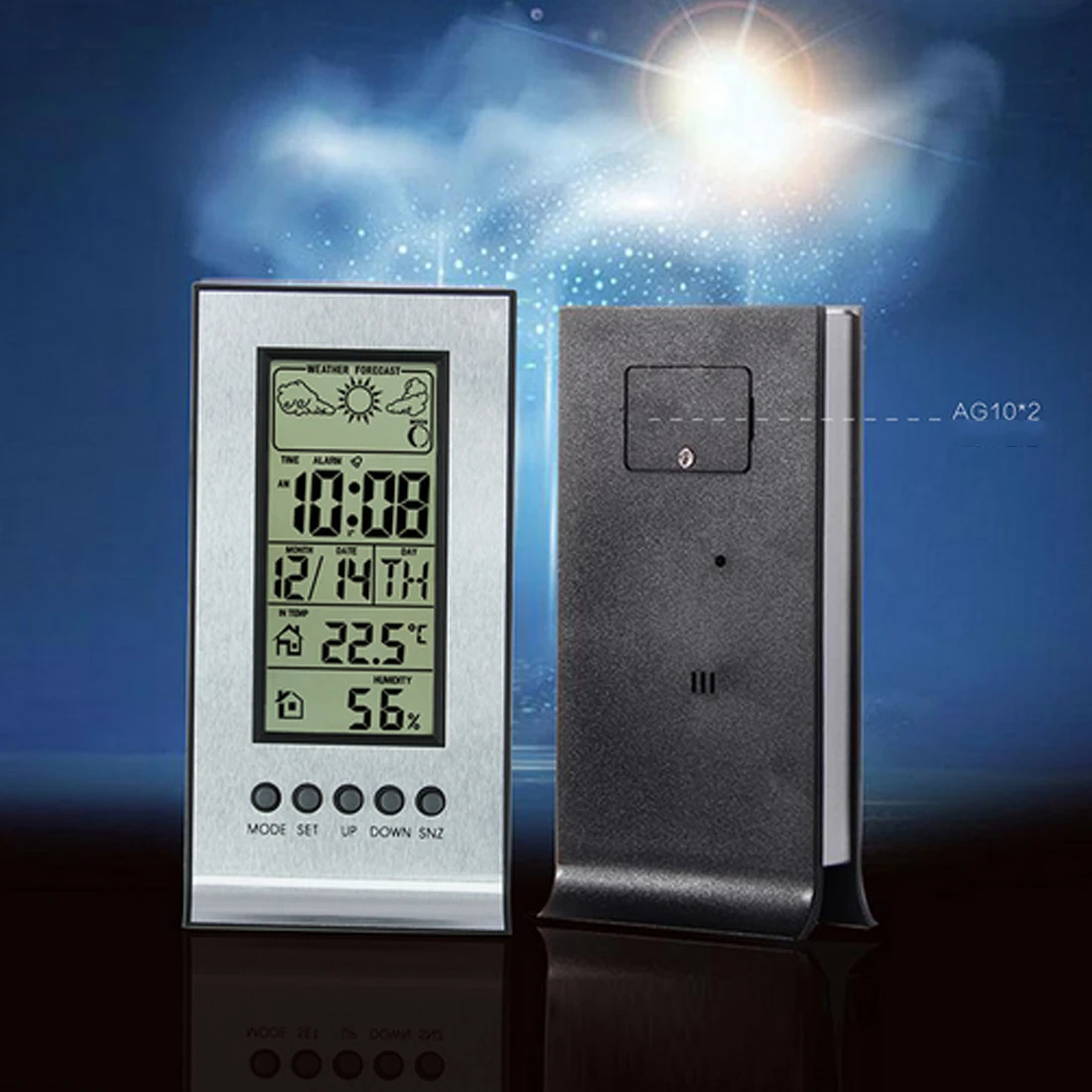 Термометр, гигрометр, будильник, часы с календарем, запись температуры, Беспроводная метеостанция с беспроводными датчиками, метеостанция
