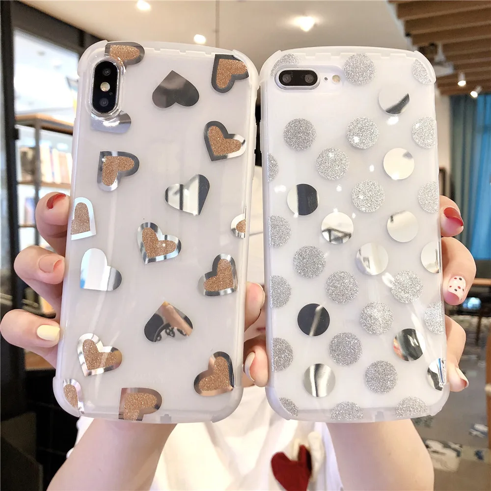 

ELALA Luxury IMD Matte Case For iPhone 7 X Case Glitter Hot-stamping Soft Silicon Cover For iphone X XR XS MAX 6 6s 7 8Plus Case