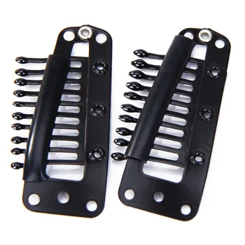 

20pcs Wig Clips with Rubber for DIY Hair Extension Black 10-Teeth Snap Comb Wigs Clips Hair Care Styling Tools Accessories