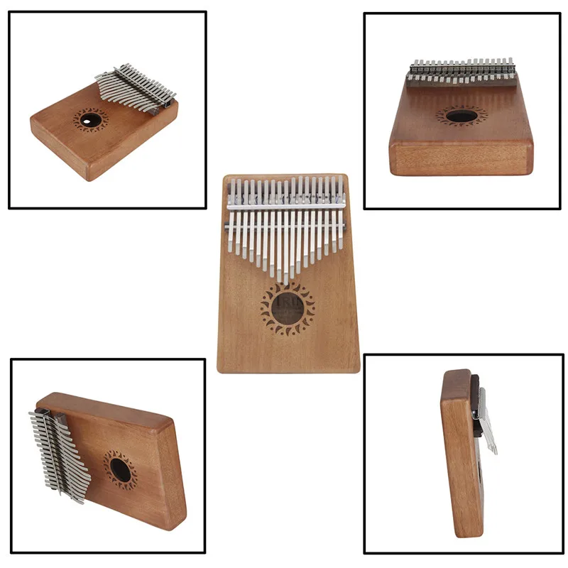 

Kalimba Mahogany Sun Flower Thumb Piano Mini Keyboard Woodwind Instrument (With Tuner Hammer + Stickers + Manual+Gloves)
