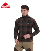 ROYALWAY Men Long Sleeve Male Shirt Outdoor Hiking Camping Loose Cotton New 2017 spring Free Shipping#RFLM3372E
