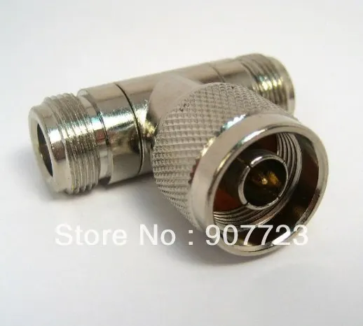 

N Male To 2 N Female Jack Triple T Adapter Connector in series