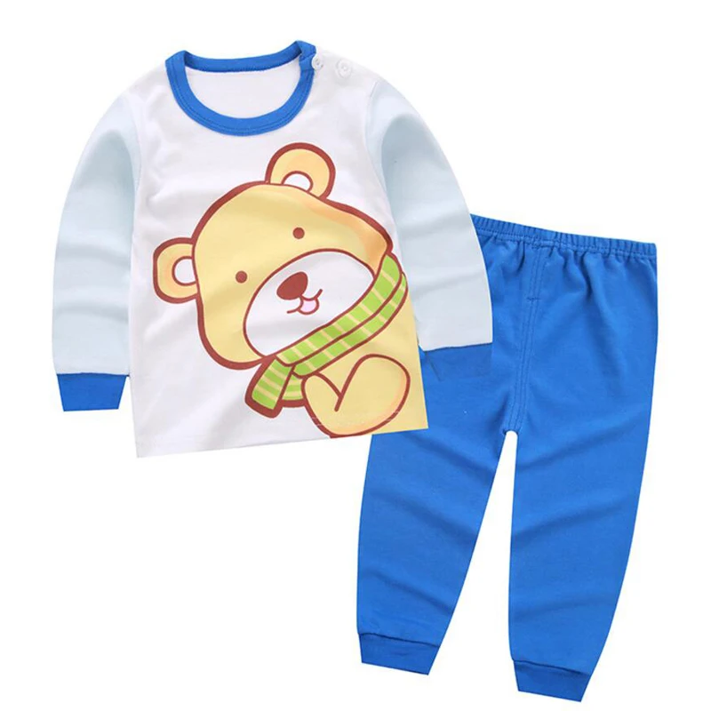 Sleepwear baby sleep set clothing for girl boy kids pyjama infant long