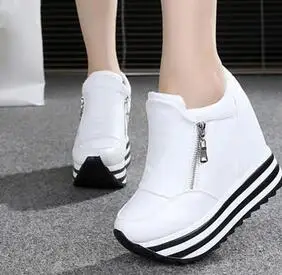 Женская обувь; пикантные туфли на очень высоком каблуке 10 см; Белые Повседневные туфли на шнуровке; женская обувь для вечеринок; Chaussure Femme; обувь на платформе - Цвет: A4