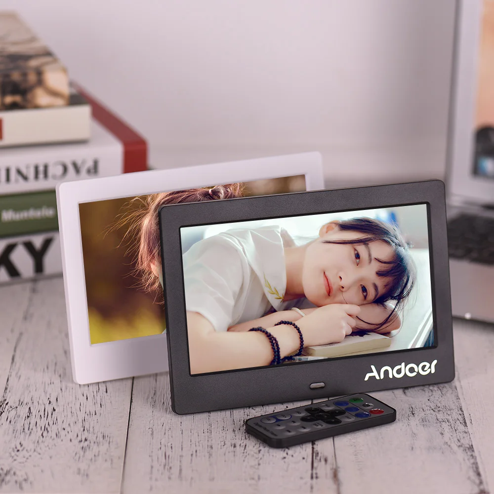 Andoer " ips HD Экран 1024*600 цифровая фоторамка цифровая альбом музыки, видео, играя Будильник Календарь несколько языков