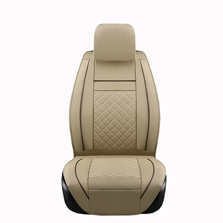 ТОЛЬКО ПЕРЕДНИЙ кожаный универсальный чехол для автомобильных сидений для FIAT Fiorino Qubo Punto Bravo Sedci Doblo 500X 500L Perla Palio-Weekend Siena - Название цвета: 1 Piece Beige