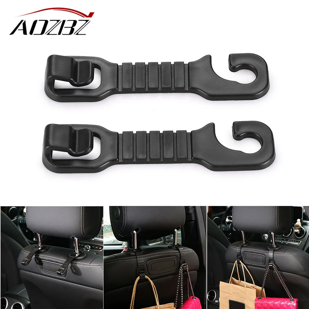 AOZBZ 2pcs Car Auto Car Seat Back Hooks Vehicle Headrest Hanger Seat