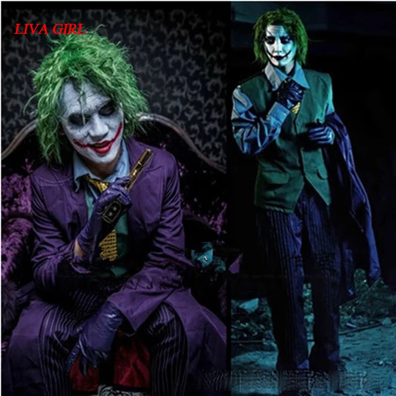 Бэтмен Темный рыцарь Rise Joker косплей костюм наряды полный комплект мужские