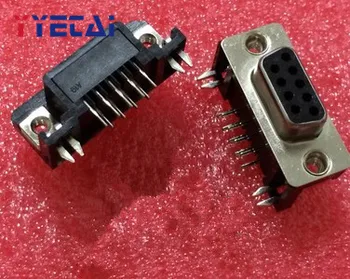 

YongYeTai Riveted DR9 Male Female rivet plate type Serial RS232 DB9 core socket 90 degree bending foot free shipping