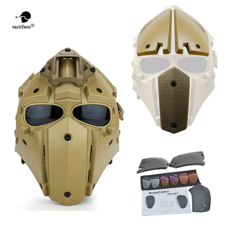 

Tactical Helmet Paintball Mask w/ Mesh Lens Goggle Professional Outdoor Bicycle Cycling Helmet Full Face Hunting Mask