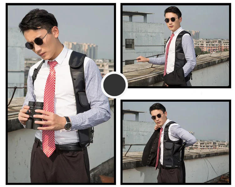Tactical Invisible armpit bag agents tactical backpack anti-theft hidden personal wallet black molle pouch left right available (12)