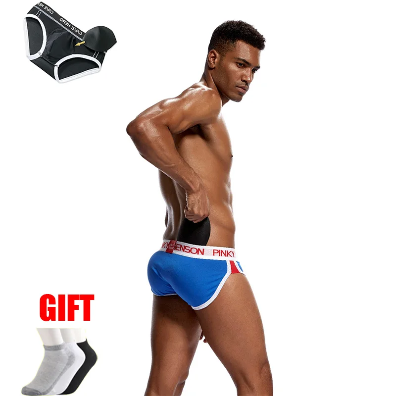 

4pcs/lot Magic buttocks Enhancing men underwear Briefs back hip Buttock Double removable push up cup Gay underwear panties PS154
