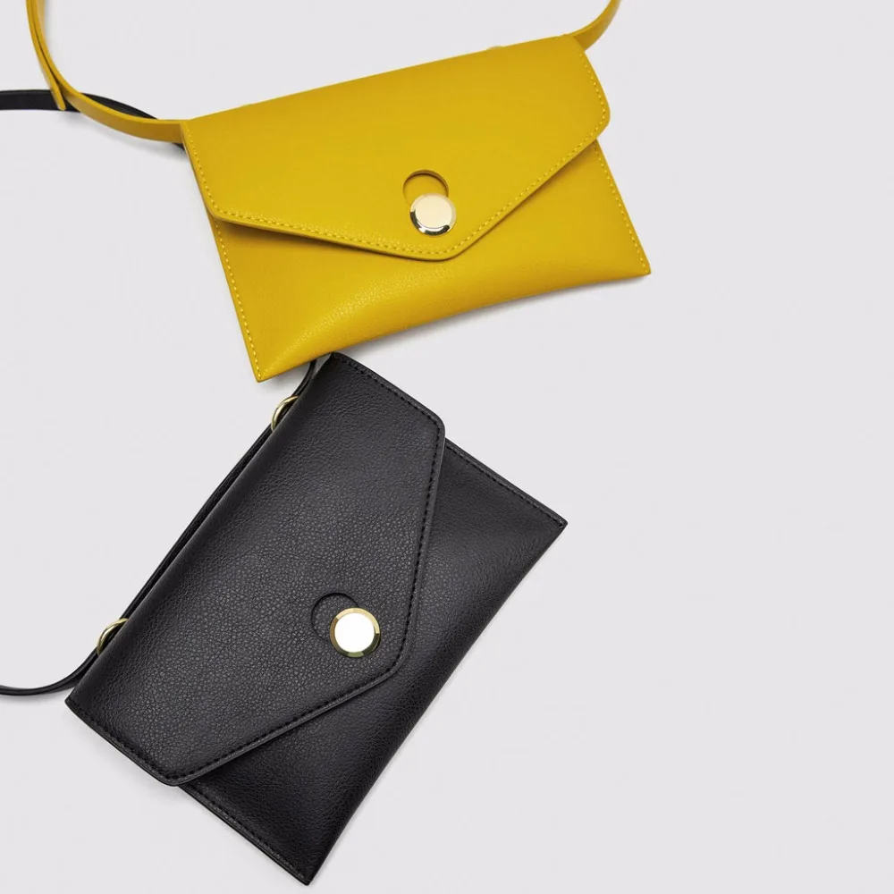 Поясная сумка, желтая поясная сумка, Женская Роскошная брендовая кожаная сумка черного и белого цвета, лето, высокое качество, Прямая поставка