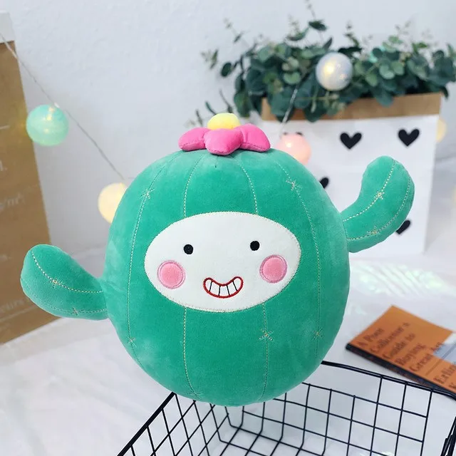 

cute Cactus Cactuar Plush Toy Green Plant Stuffed Soft Doll Pillow Gift