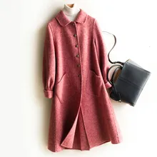 Осенне-зимняя куртка женская верхняя одежда женское Шерстяное Пальто Женская куртка Корейская винтажная длинная двухсторонняя шерстяная куртка ZT1640
