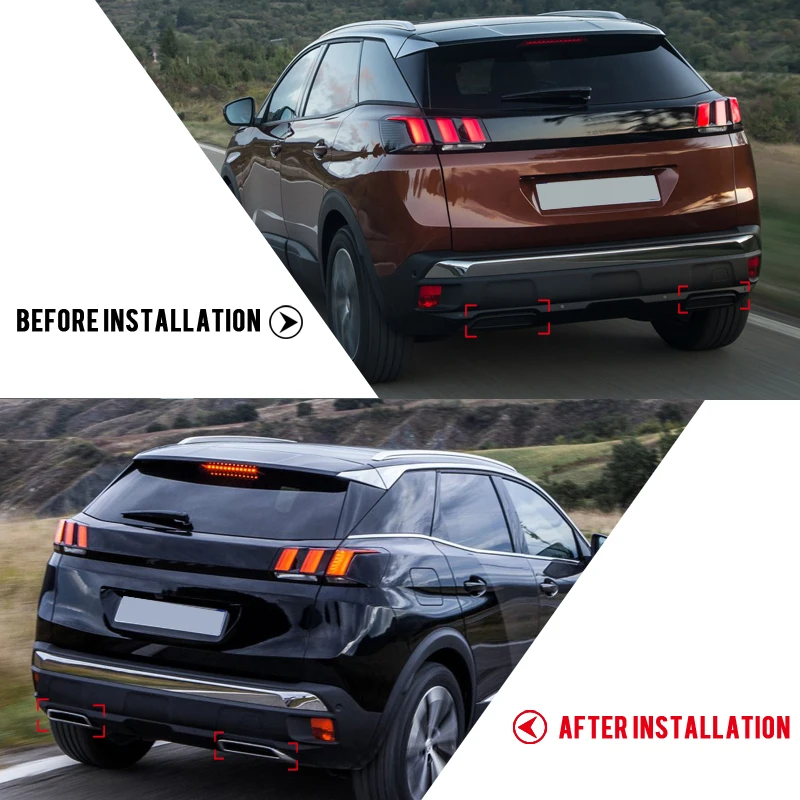 Дешево Для peugeot 3008 5008 Allure 2017 2018 2019 ABS хромированный задний глушитель выхлопной трубы Накладка авто аксессуары 2 шт.