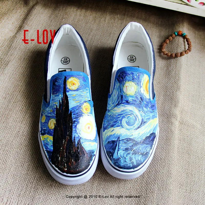

E-LOV 5 Special Painting Unisex Designs Hand-Painted Canvas Shoes Personalized Men Adult Casual Shoes Cute Platform Shoes