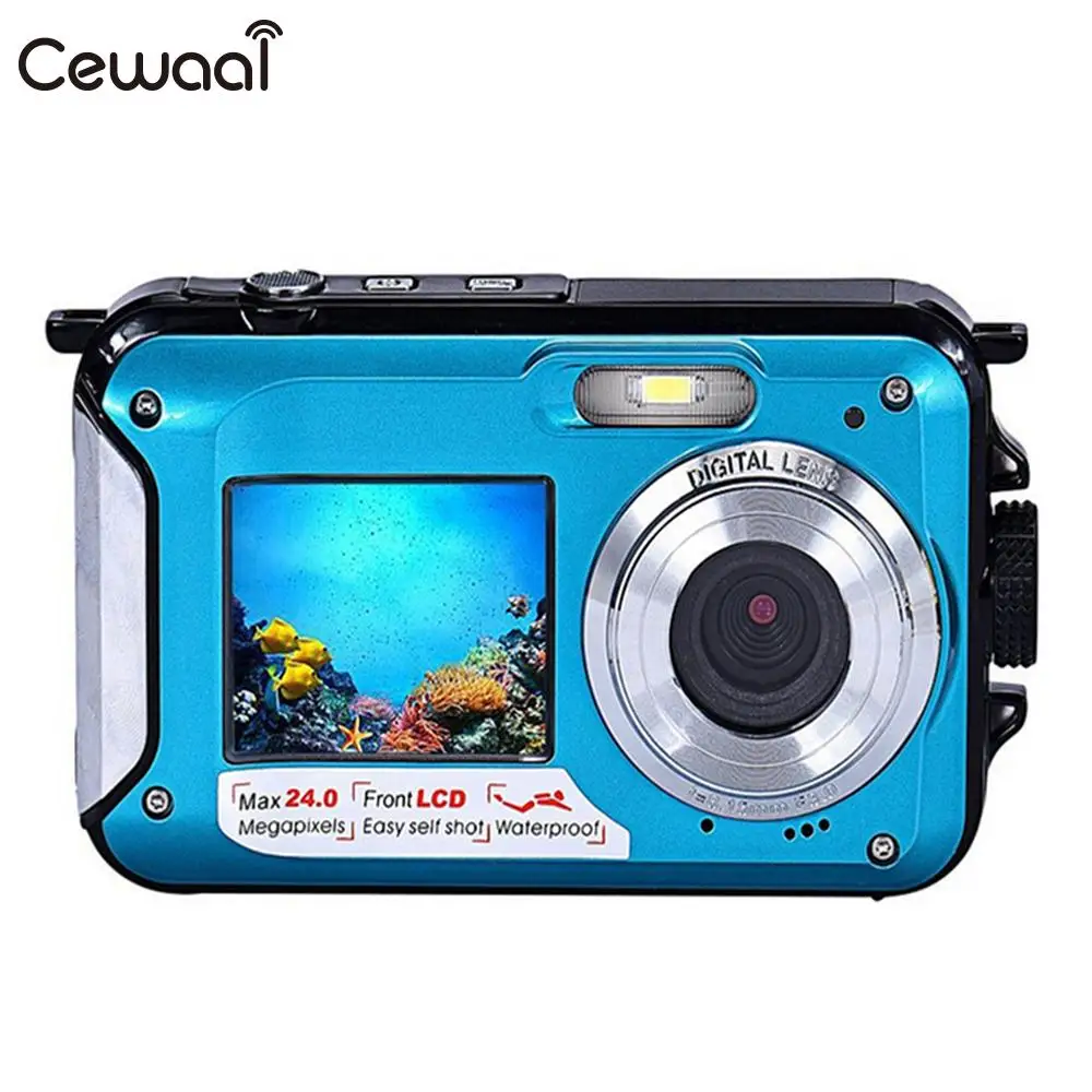

Cewaal 16X Digital Camera Double Screen 24mp Waterproof Photography Camcorder Portable Double Screen Camcorder