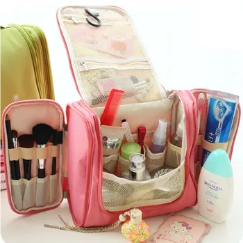 

Waterproof Nylon Travel Organizer Bag Unisex Women Cosmetic Bag Hanging Travel Makeup Bags Washing Toiletry Kits Storage Bags