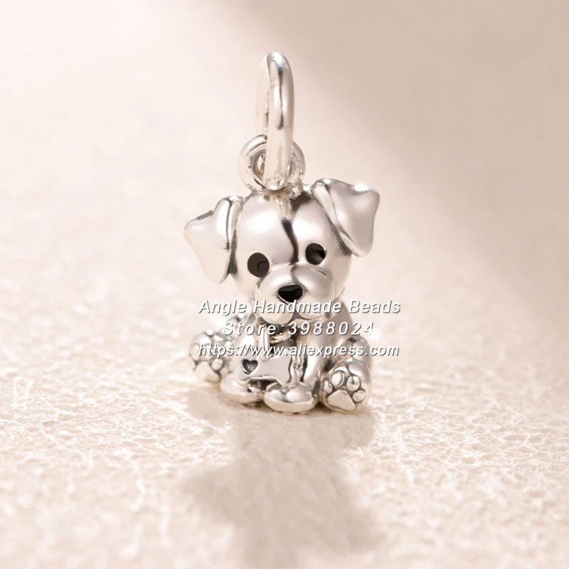

2019 Mother's Day S925 Sterling Silver Labrador Puppy Dangle Charm beads Fits All European DIY Bracelets Necklaces