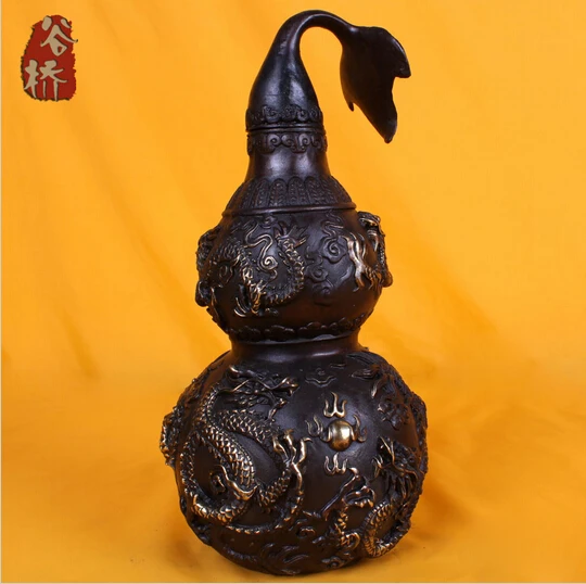 

B0601 417Bronze sculpture, home crafts gourd decoration copper gourd accessories statue
